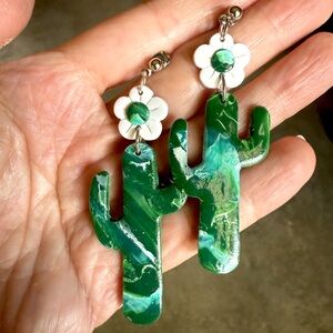 Handmade cactus earrings